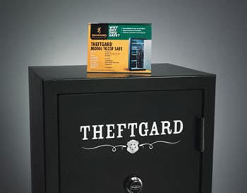 Theftgard Gun Safe with sign on top